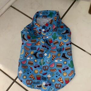 Small collared dog button down